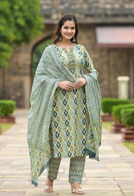 HOLY STAR WORLD Floral Print, Printed Kurta, Trouser/Pant & Dupatta Set