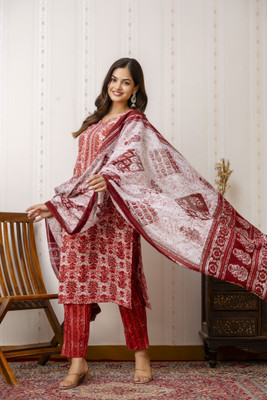 D K W Women Kurta Pant Dupatta Set