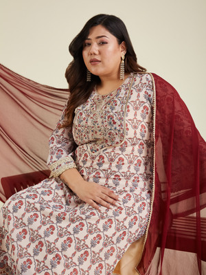 Janasya Women Kurti Pant Dupatta Set