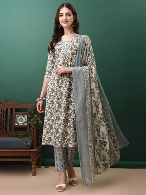 Tasrika Printed Kurta, Trouser/Pant & Dupatta Set