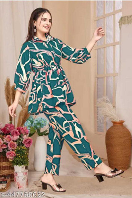 upome Women Ethnic Top Pant Set