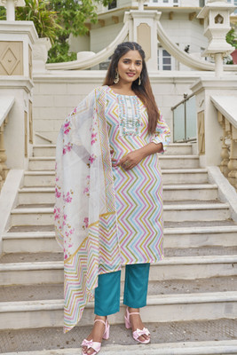 TRAHIMAM Women Kurti Pant Dupatta Set