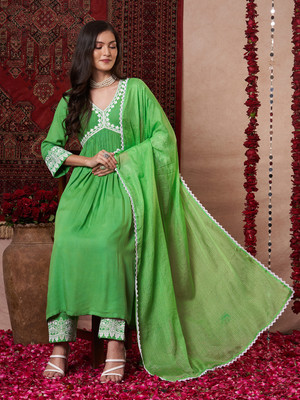 Aaghnya Fashion Women Kurta Pant Dupatta Set