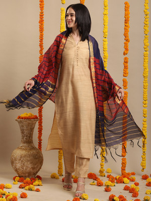 Tasrika Solid Kurta, Trouser/Pant & Dupatta Set
