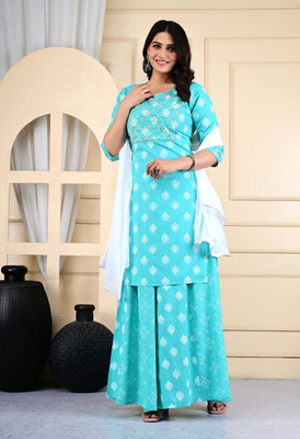 ASHISH PRINT Women Kurta Skirt Dupatta Set