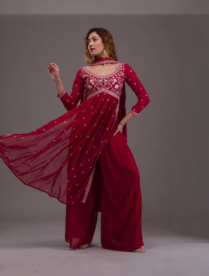 Xomantic FASHION Women Kurta Palazzo Dupatta Set
