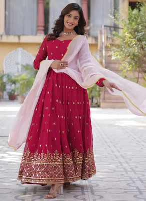 Kedar Fab Anarkali Gown(Pink)