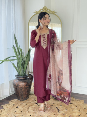 THE52 Women Kurta Pant Dupatta Set