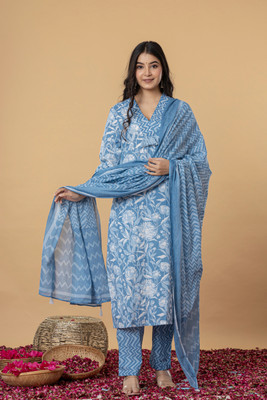 Teehance Women Kurti Pant Attached Dupatta Set
