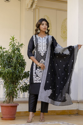 JBTEX Women Kurti Pant Dupatta Set