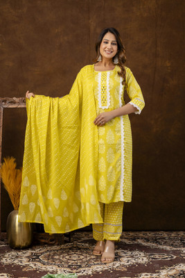 Mfabrics Women Kurti Pant Dupatta Set