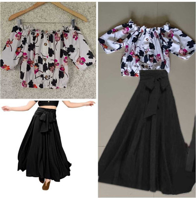 DHYEY CREATION Women Crop Top Skirt Set