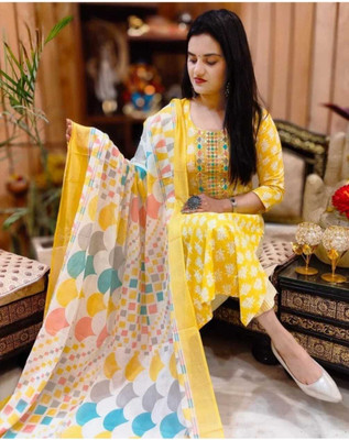 Ultrazon Printed Kurta, Trouser/Pant & Dupatta Set