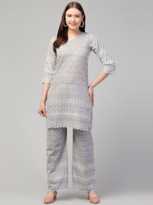 camellias Women Kurta Palazzo Set