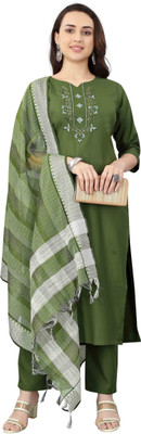 Aditi Solid Kurta, Palazzo & Dupatta Set