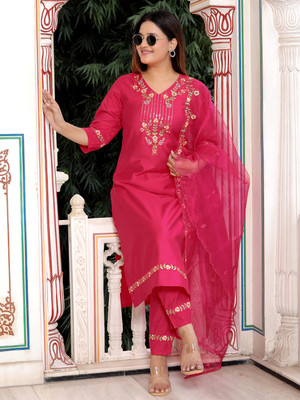 VredeVogel Embroidered Kurta, Trouser/Pant & Dupatta Set