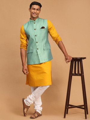 VASTRAMAY Men Kurta Pyjama Ethnic Jacket Set