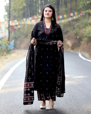Saabhi Embroidered Kurta, Palazzo & Dupatta Set