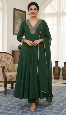 KIVA Women Kurti Palazzo Dupatta Set