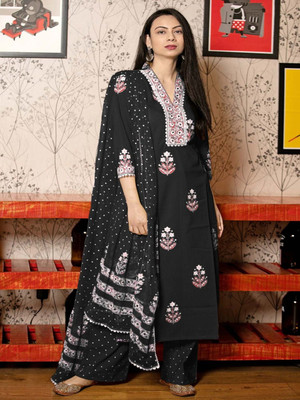 Tasrika Printed Kurta, Palazzo & Dupatta Set