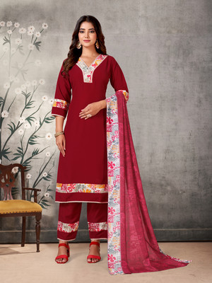 Granthva Fab Women Kurta Palazzo Dupatta Set