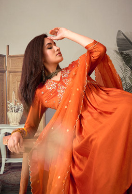 Tasrika Embroidered Kurta, Palazzo & Dupatta Set