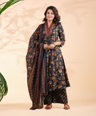 VBUYZ Women Kurta Palazzo Dupatta Set