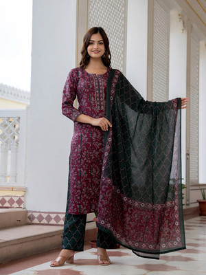 AHIKA Women Kurta Pant Dupatta Set