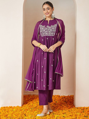 Janasya Women Kurti Pant Dupatta Set