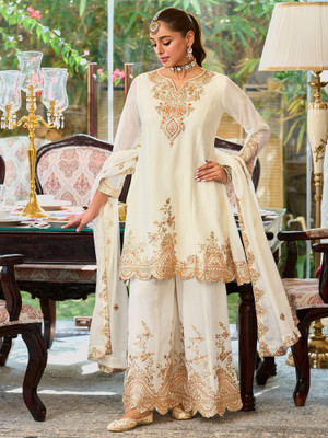 Indo Era Women Kurta Palazzo Dupatta Set