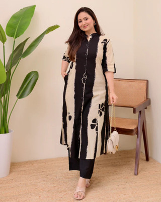 Starc Fashion Women Printed Ethnic Dress Kurta(Black)