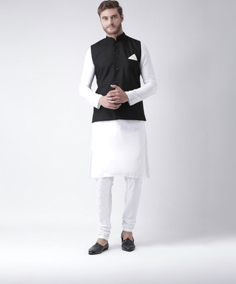 DEYANN Men Kurta Churidar Ethnic Jacket Set