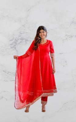 STYLISH CREATION Solid Anarkali Kurta, Bottom & Dupatta Set