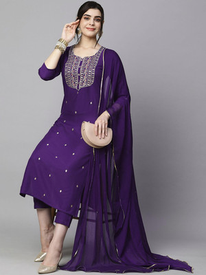 pinfit Women Kurta Palazzo Dupatta Set