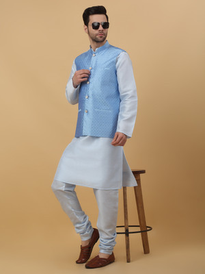 kraft india Men Kurta Pyjama Ethnic Jacket Set