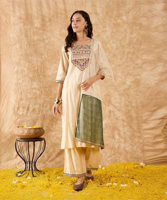 Indo Era Women Kurta Palazzo Dupatta Set
