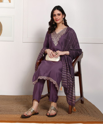 New Ethnic 4 You Women Kurta Pant Dupatta Set