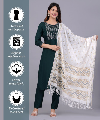 Karwasara comfortwear Women Kurta Pant Dupatta Set