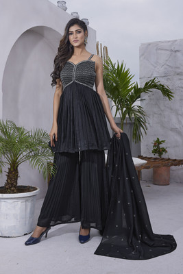 Odd by chansi Trendz Women Kurti Sharara Dupatta Set