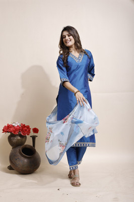 DEERGOLD FASHION Women Kurti Pant Dupatta Set