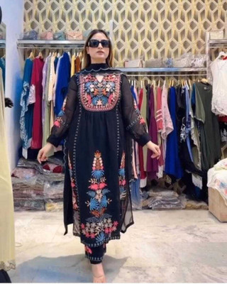 Shree Dhanlaxmi Fashion Embroidered Kurta, Trouser/Pant & Dupatta Set