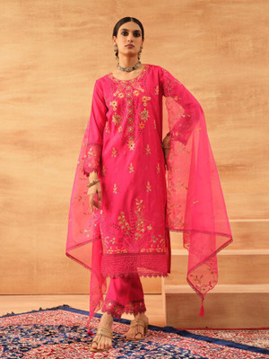 Ishin Women Ethnic Top Pant Dupatta Set