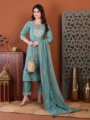 SHIVANSH TEX Embroidered Kurta, Trouser/Pant & Dupatta Set