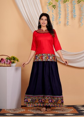 canvir Women Ethnic Top Skirt Set