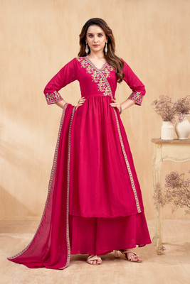 P Three Pluse Women Kurta Sharara Dupatta Set