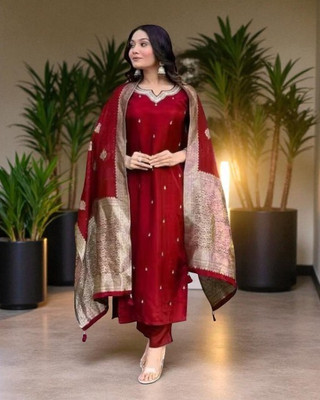 dharmkunj Women Kurta Pant Attached Dupatta Set