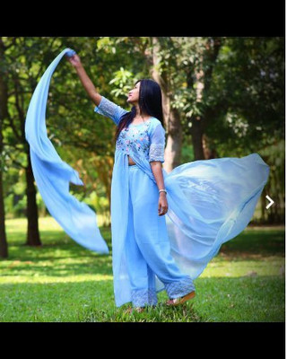 AMALAK Women Kurti Palazzo Dupatta Set