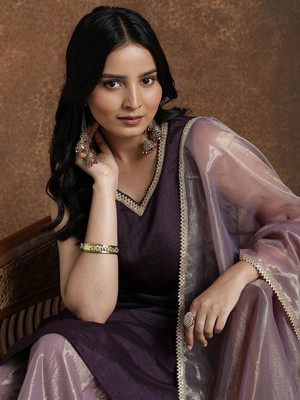 AVANSHEE Women Kurta Palazzo Dupatta Set