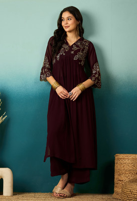 Tasrika Embroidered Kurta, Trouser/Pant & Dupatta Set