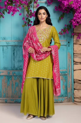 Aurelia Women Kurta Palazzo Dupatta Set
